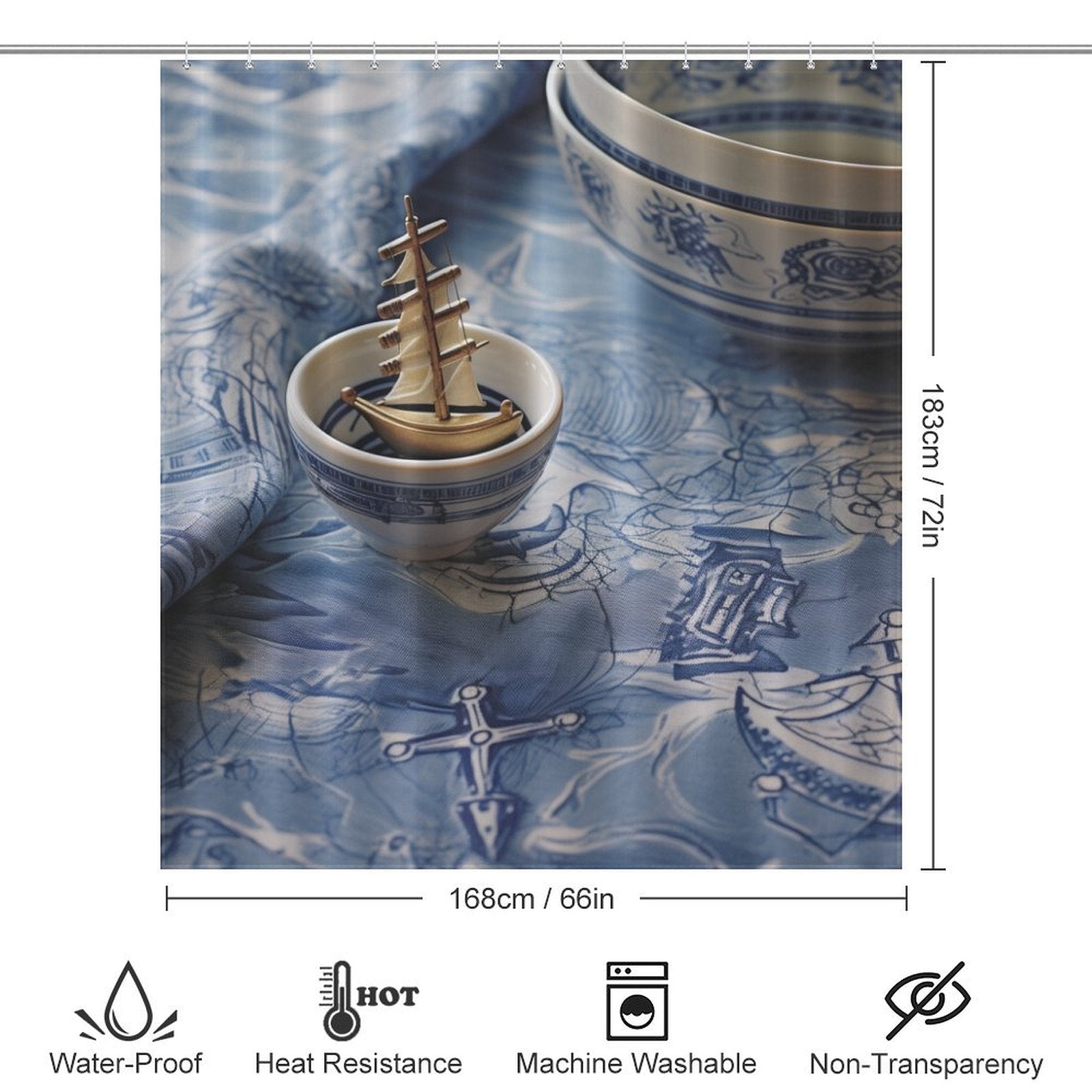 Seafarer Anchor Shower Curtain