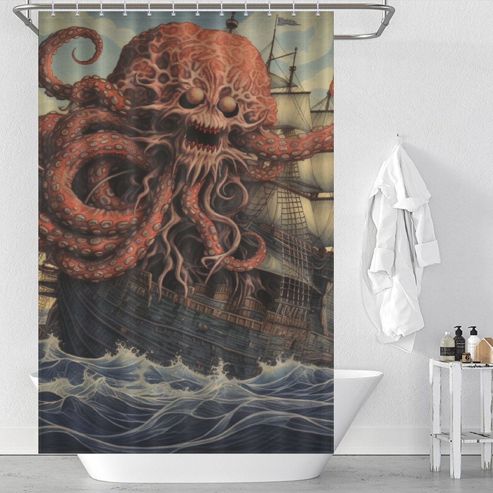 Seafaring Adventure Kraken Shower Curtain