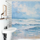 Seagull Beach Shower Curtain Ocean Bliss