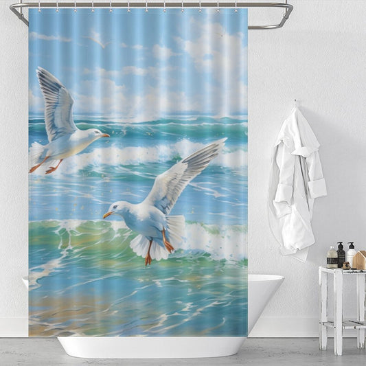 Seagull Beach Shower Curtain Sandy Shores