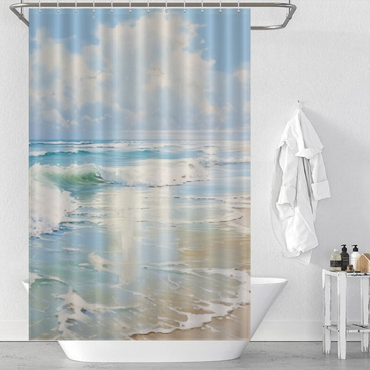 Seagull Wave Beach Shower Curtain