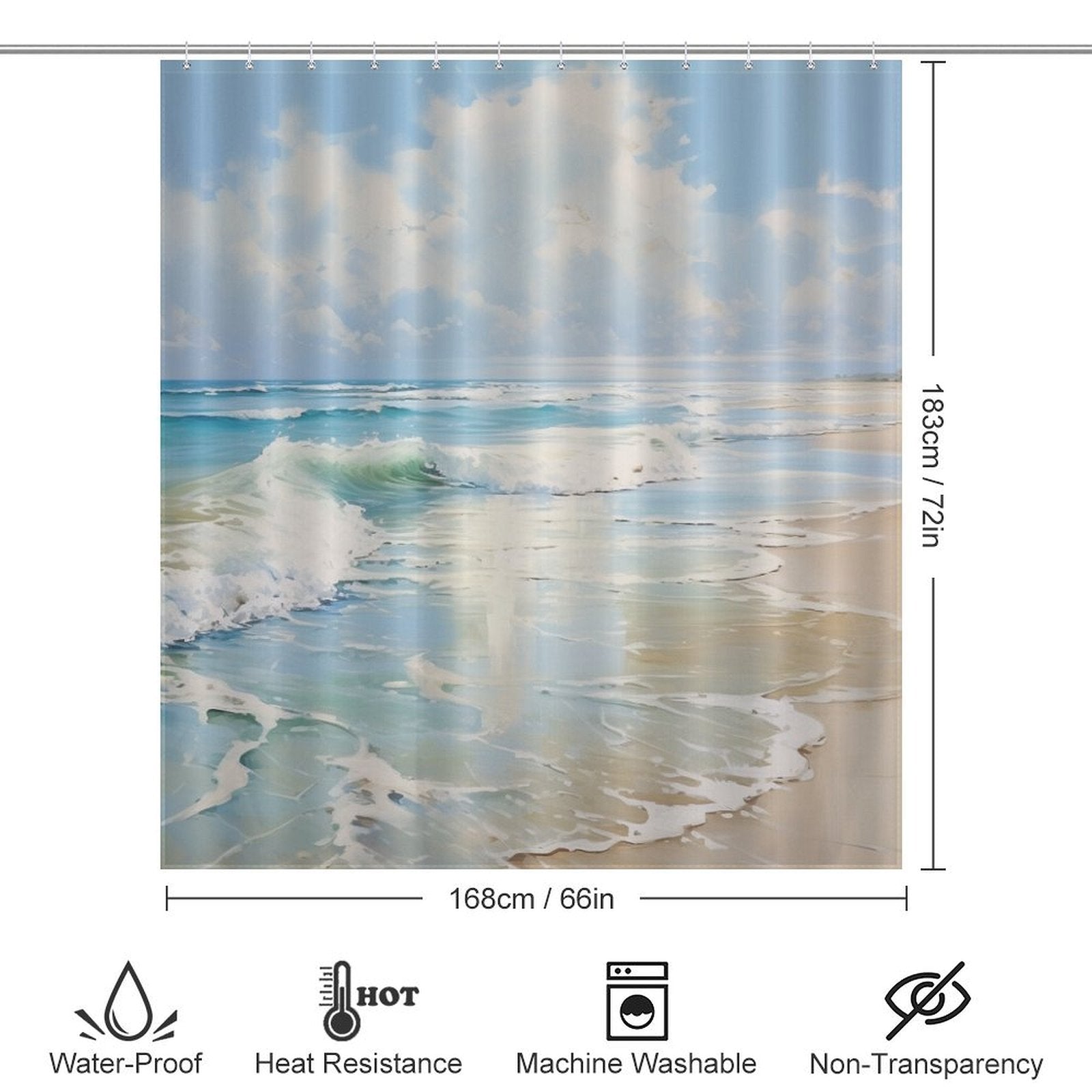 Seagull Wave Beach Shower Curtain