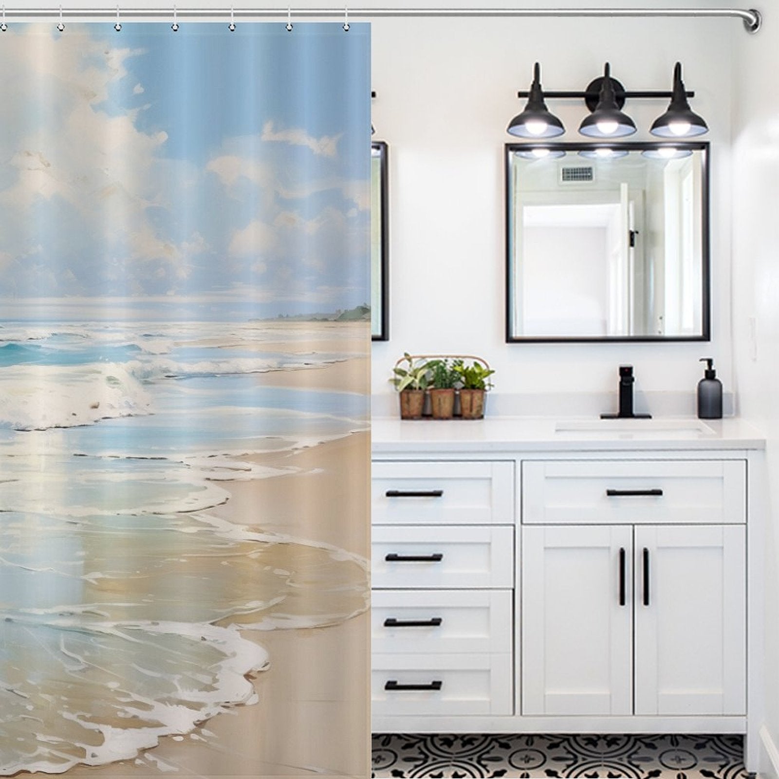 Seagull Wave Beach Shower Curtain