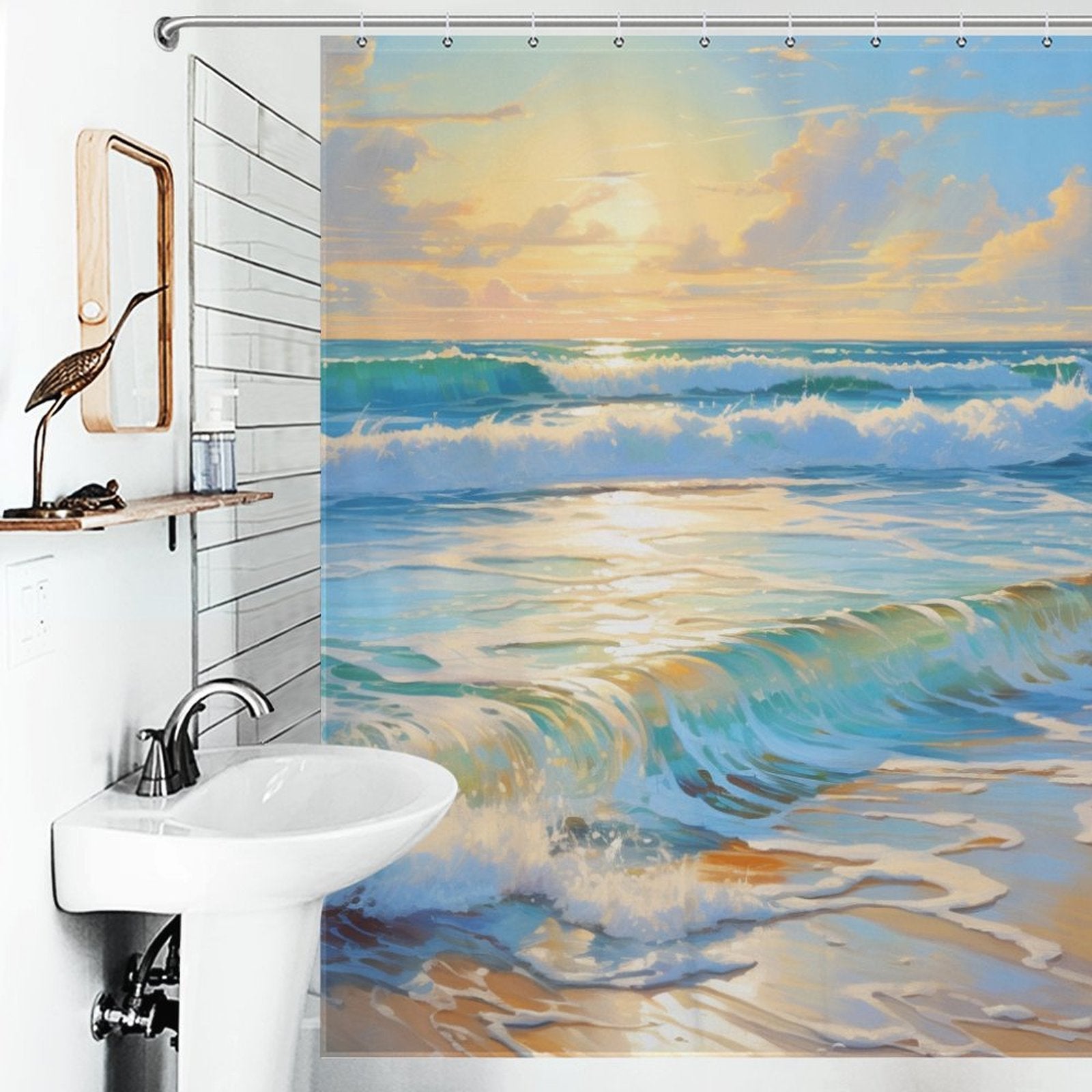 Seashell Shore Beach Shower Curtain