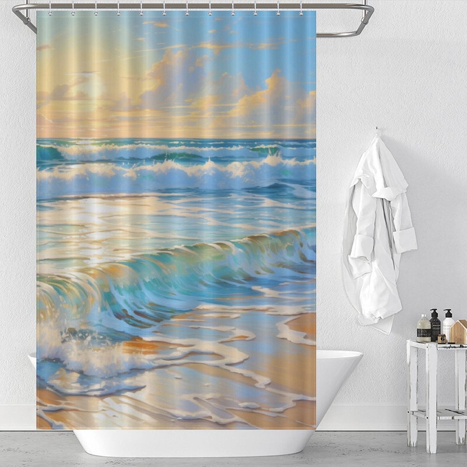 Seashell Shore Beach Shower Curtain