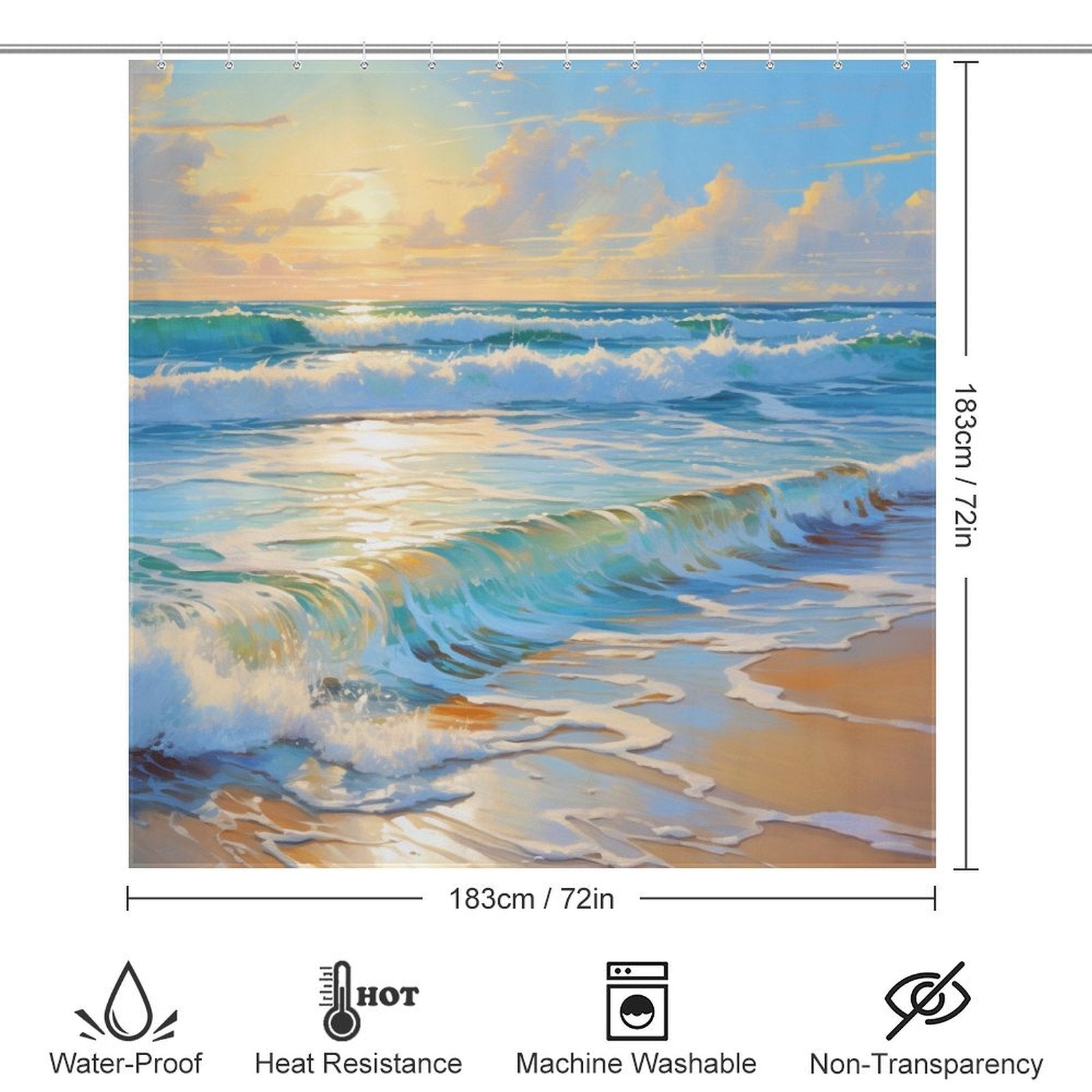 Seashell Shore Beach Shower Curtain