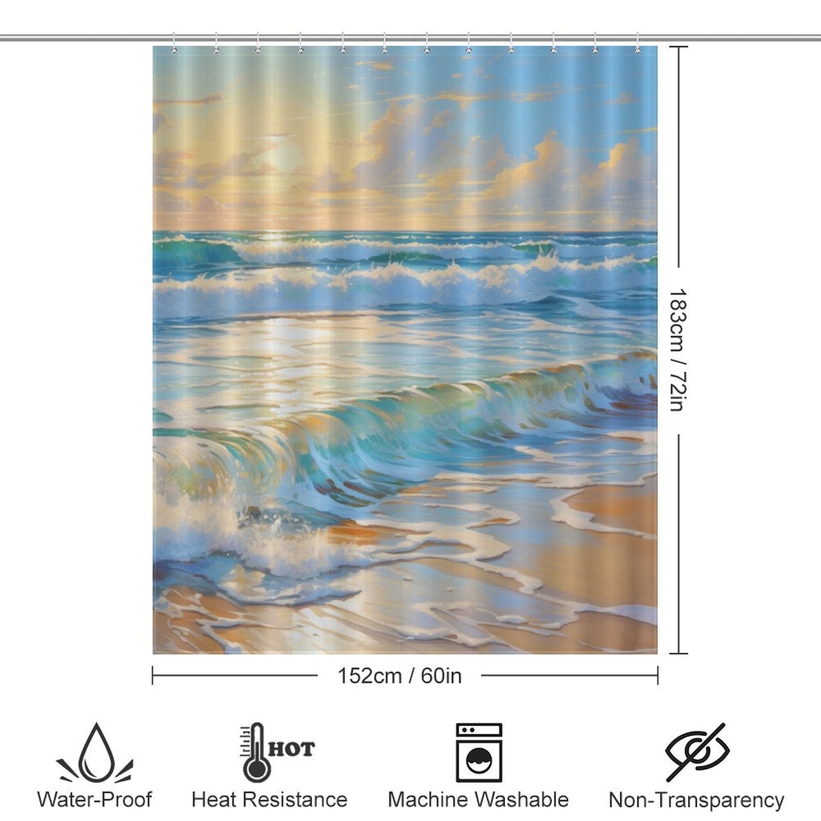 Seashell Shore Beach Shower Curtain