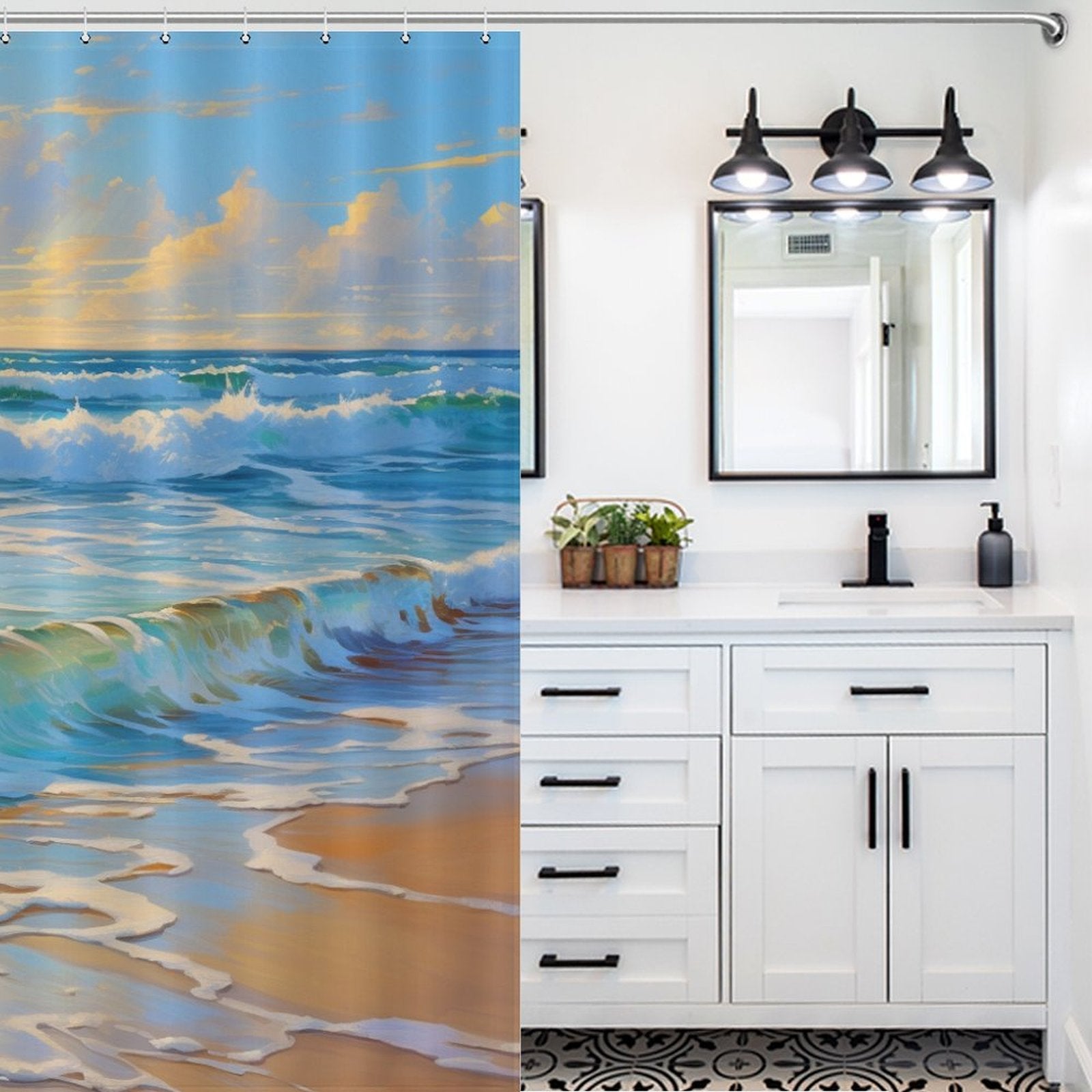 Seashell Shore Beach Shower Curtain