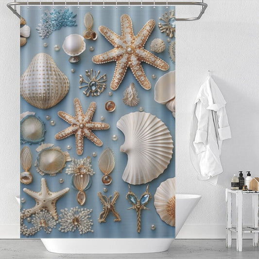 Seaside Charm Starfish Shower Curtain