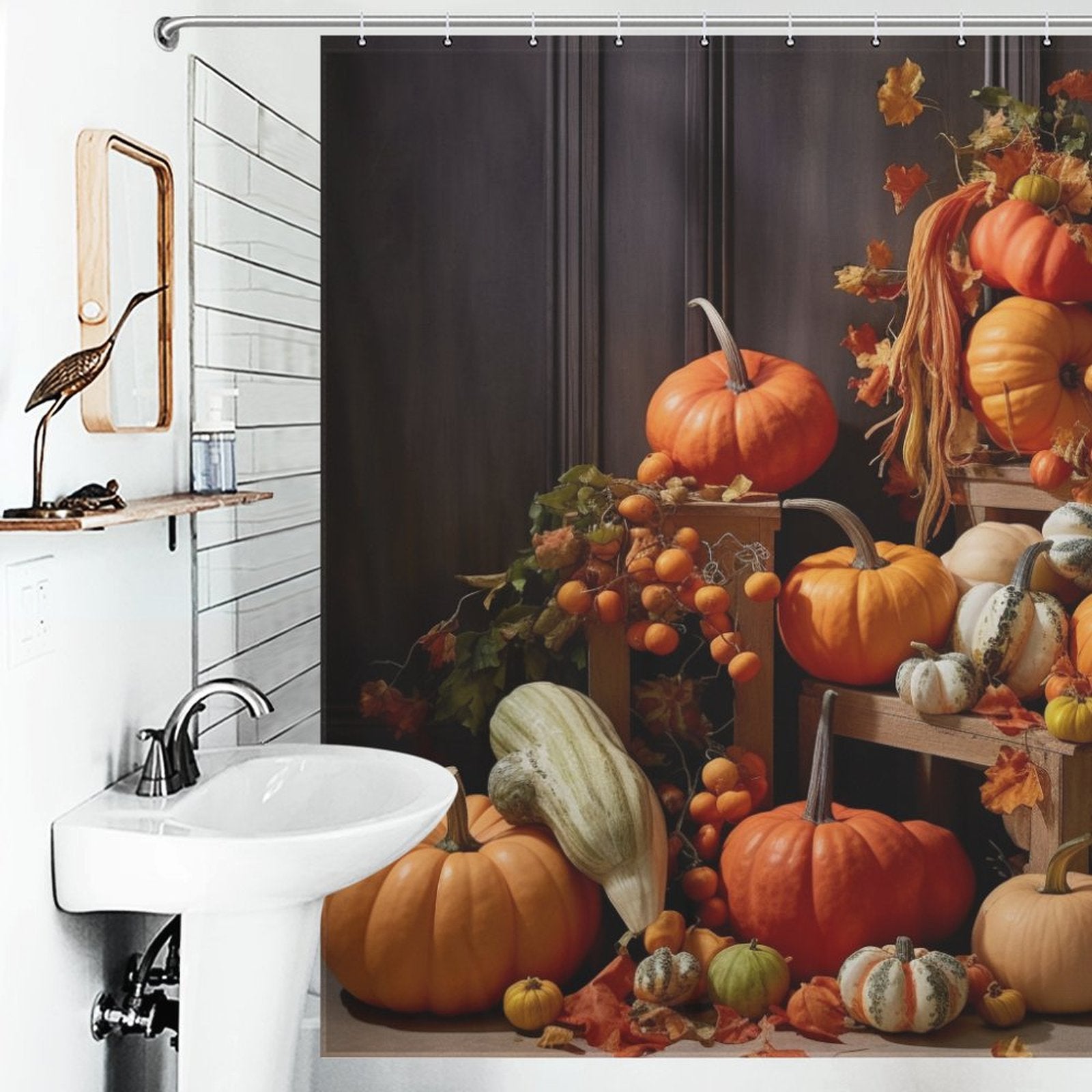 SeasonalDelight Pumpkin Shower Curtain