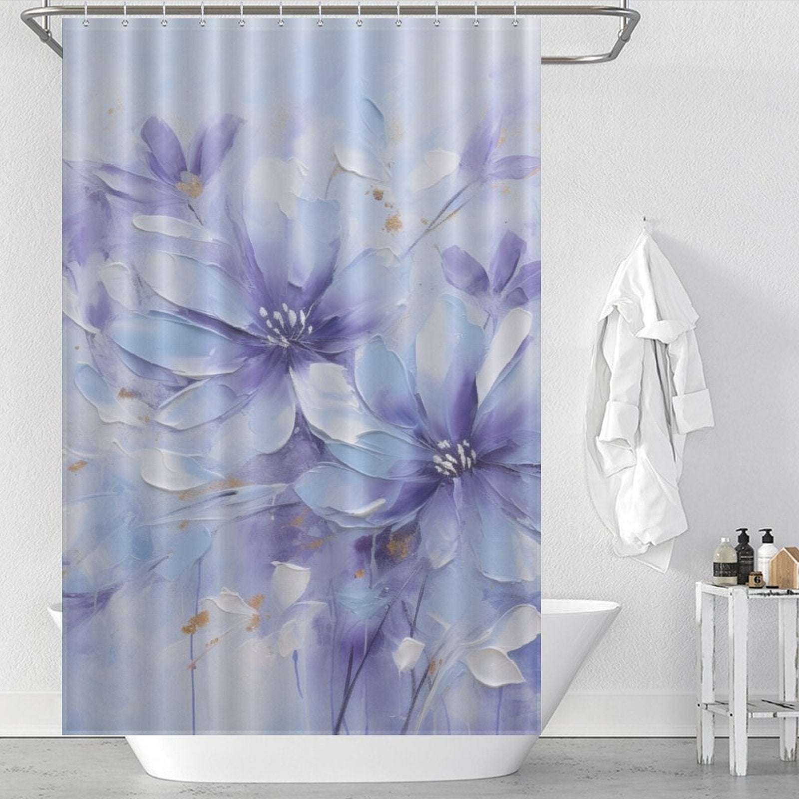 SereneBlue Periwinkle Shower Curtain