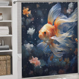 Serene Blue Depths Goldfish Shower Curtains 