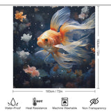 Serene Blue Depths Goldfish Shower Curtains 