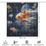 Serene Blue Depths Goldfish Shower Curtains 