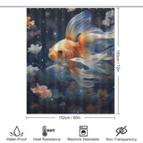 Serene Blue Depths Goldfish Shower Curtains 