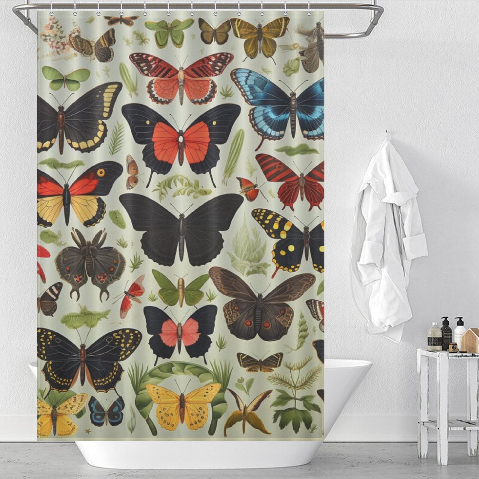 Serene Butterfly Garden Shower Curtain