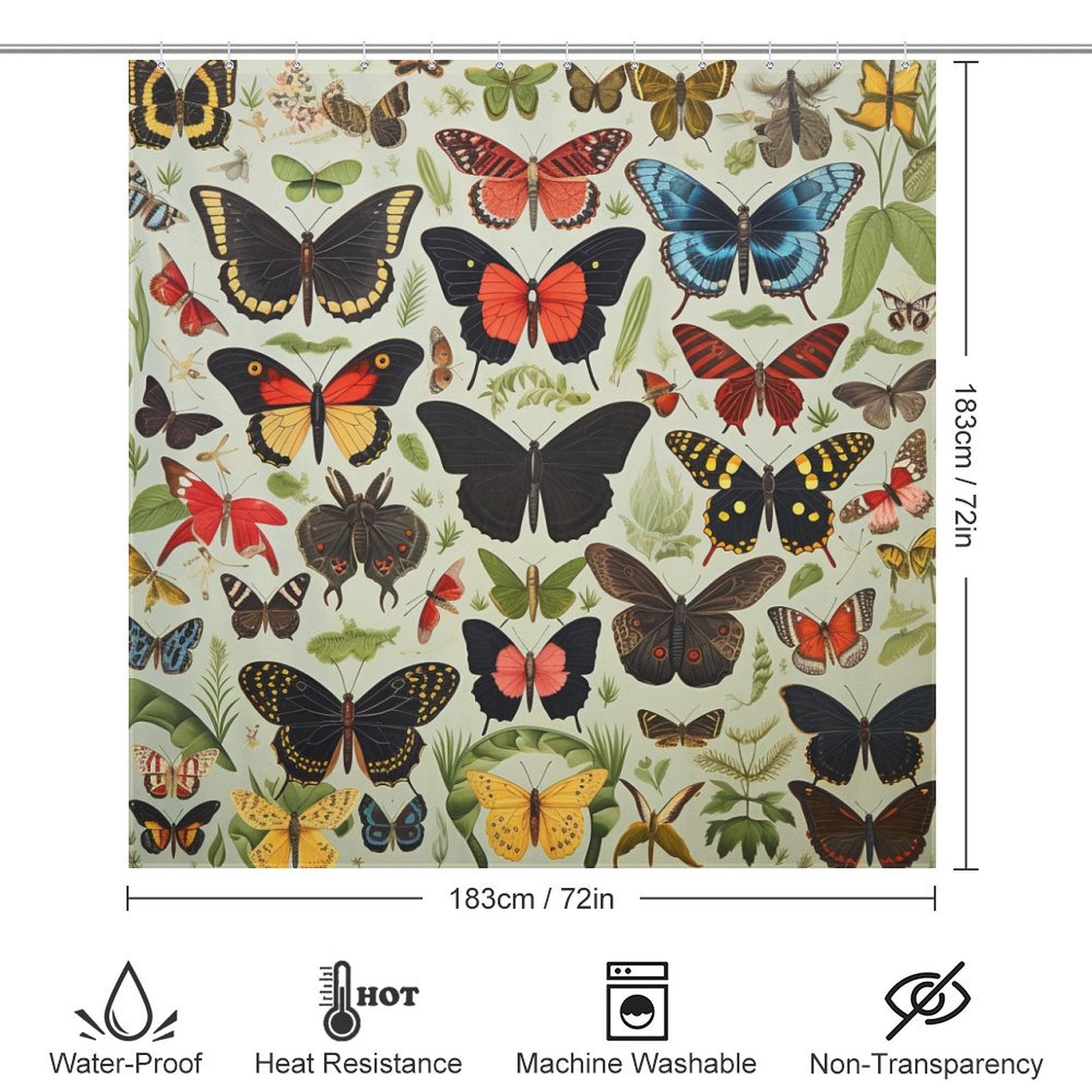 Serene Butterfly Garden Shower Curtain