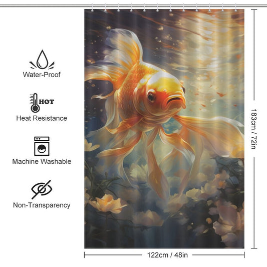 Serene Goldfish Shower Curtain Bliss 