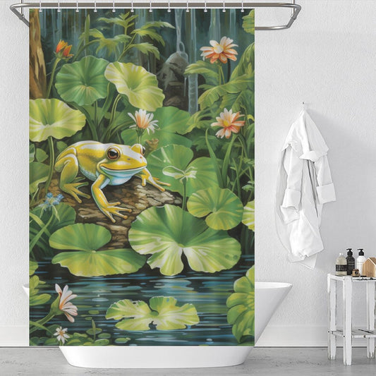 Serene Haven Frog Shower Curtain