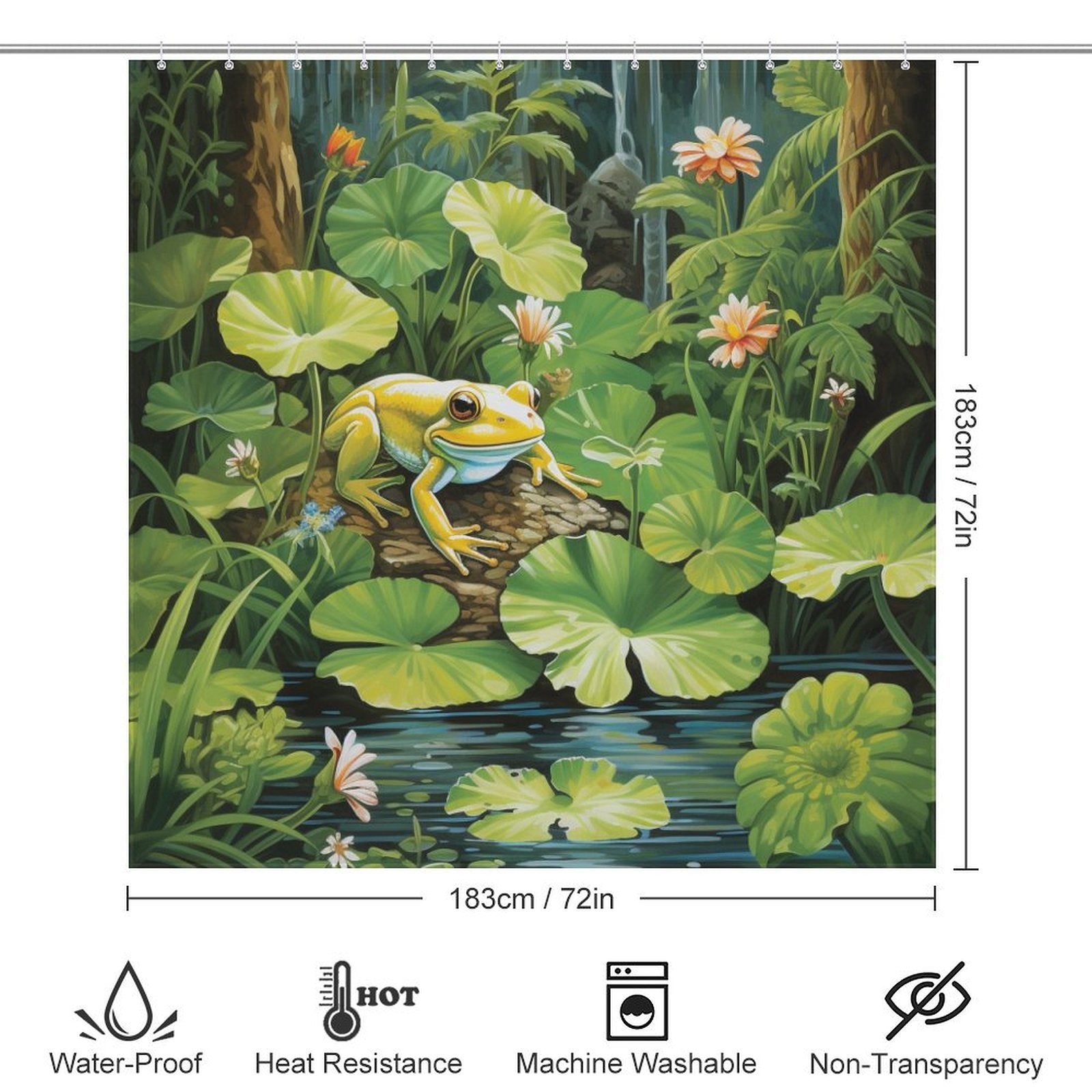 Serene Haven Frog Shower Curtain