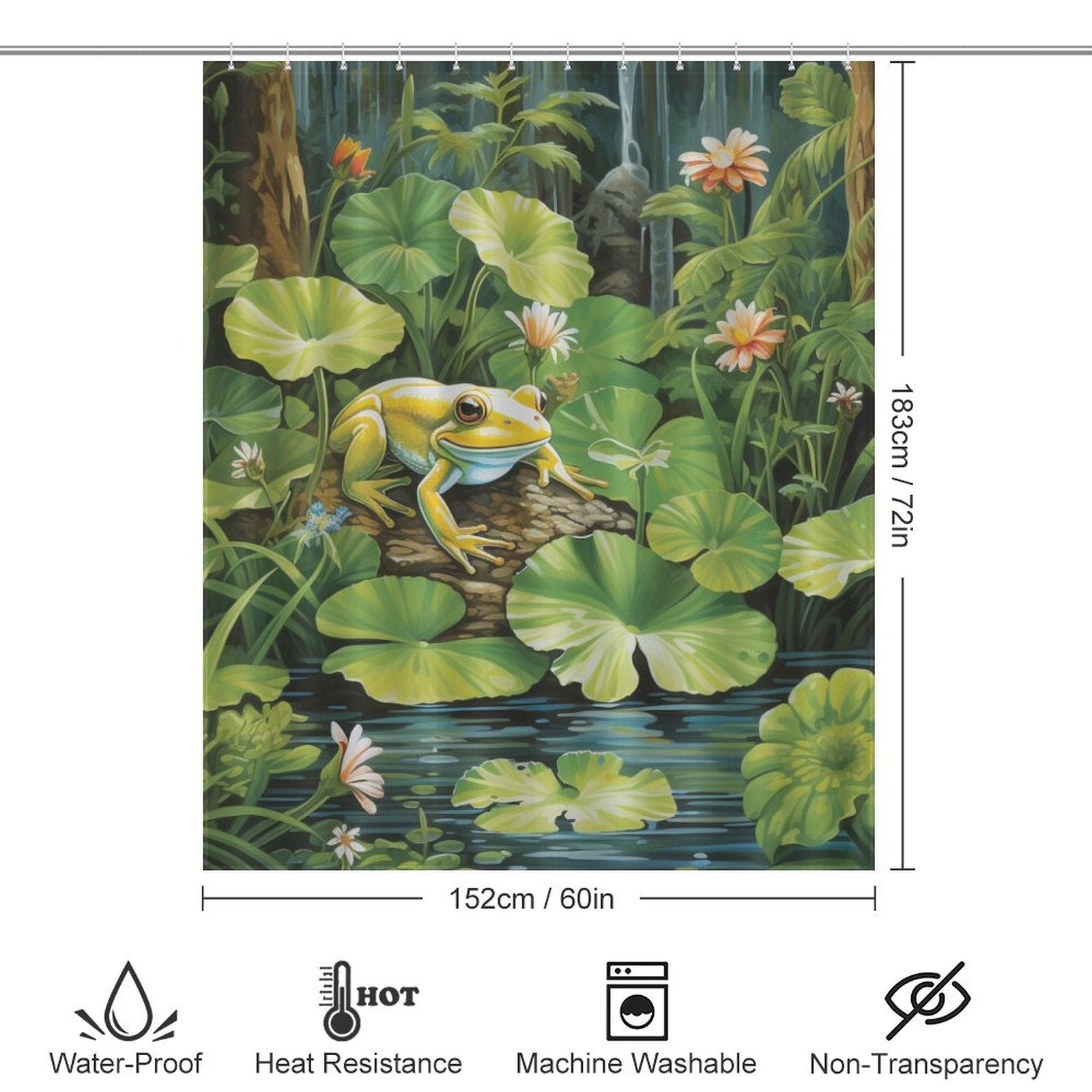 Serene Haven Frog Shower Curtain