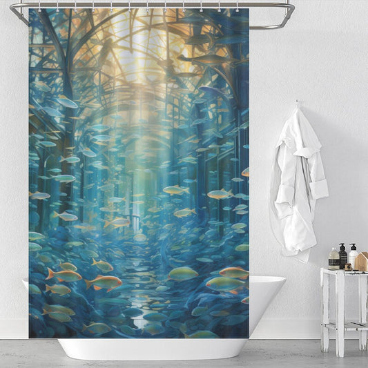 Serene Oceanic Fish Shower Curtain