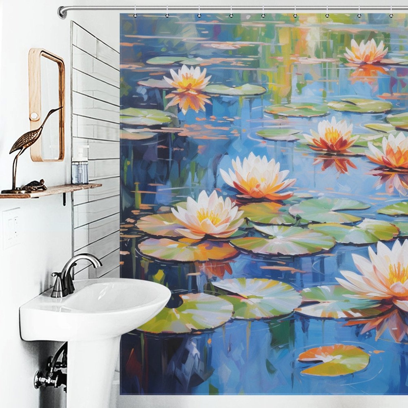 Serene Pond Lily Shower Curtain