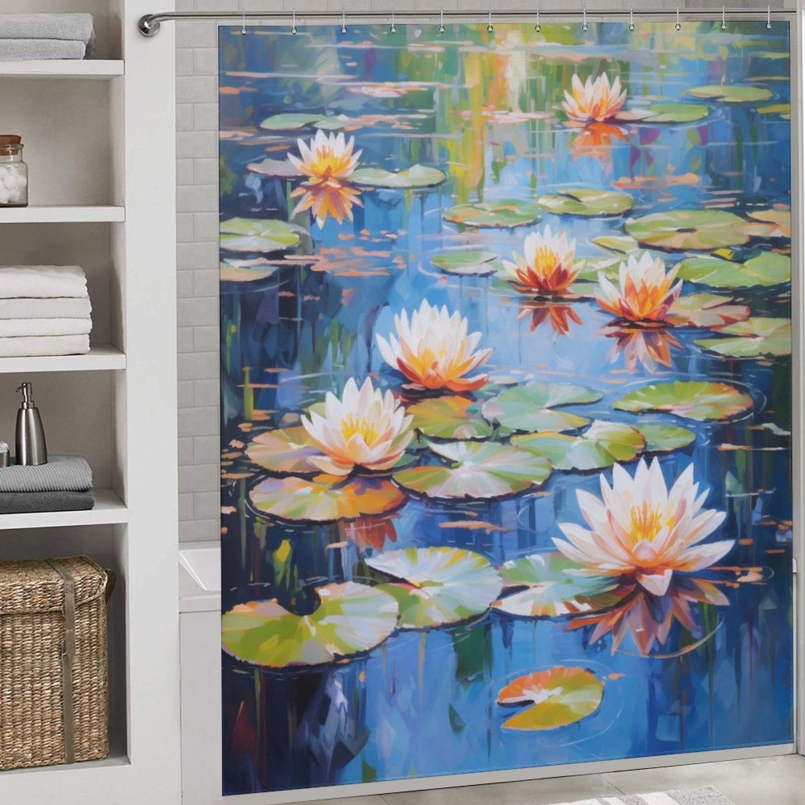 Serene Pond Lily Shower Curtain