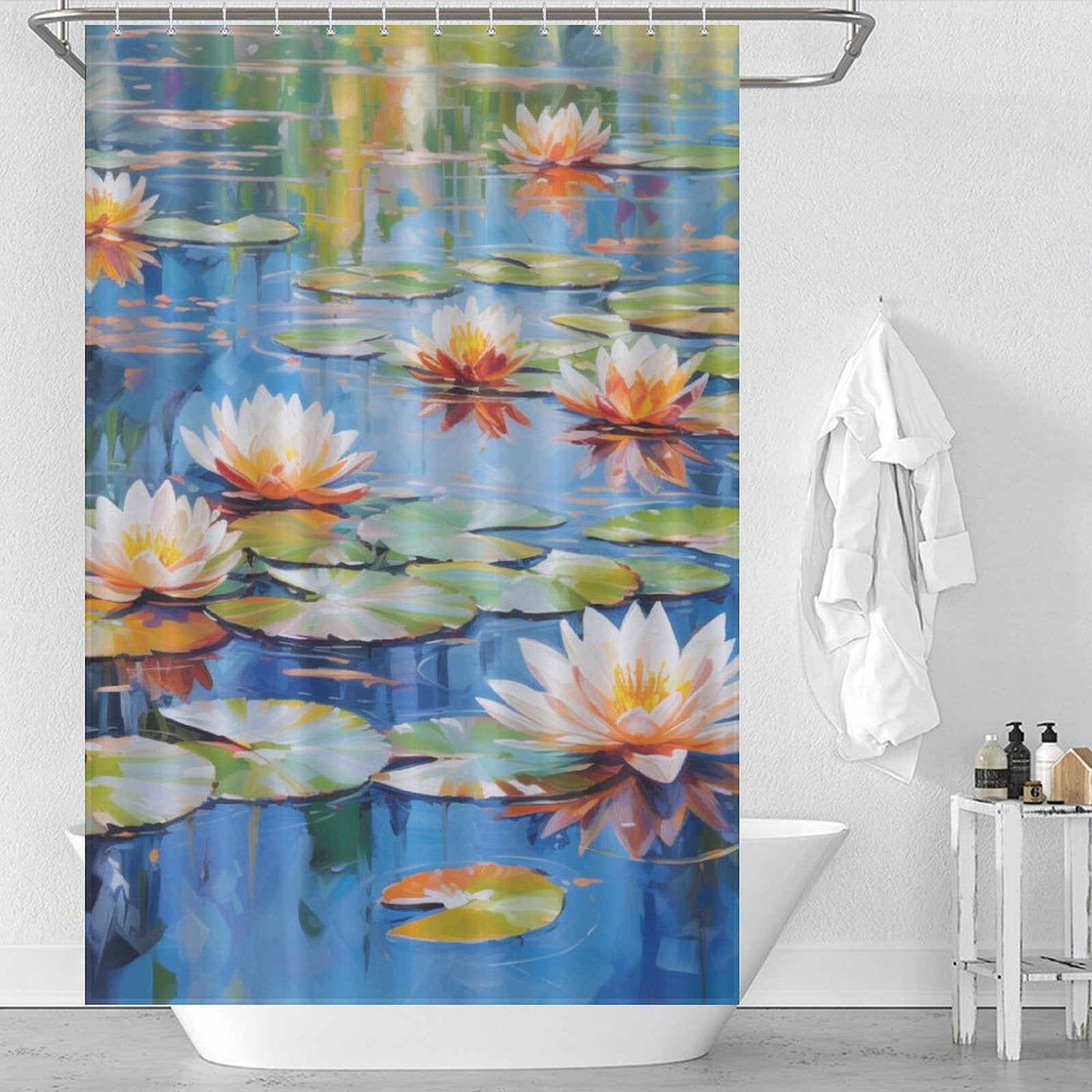 Serene Pond Lily Shower Curtain