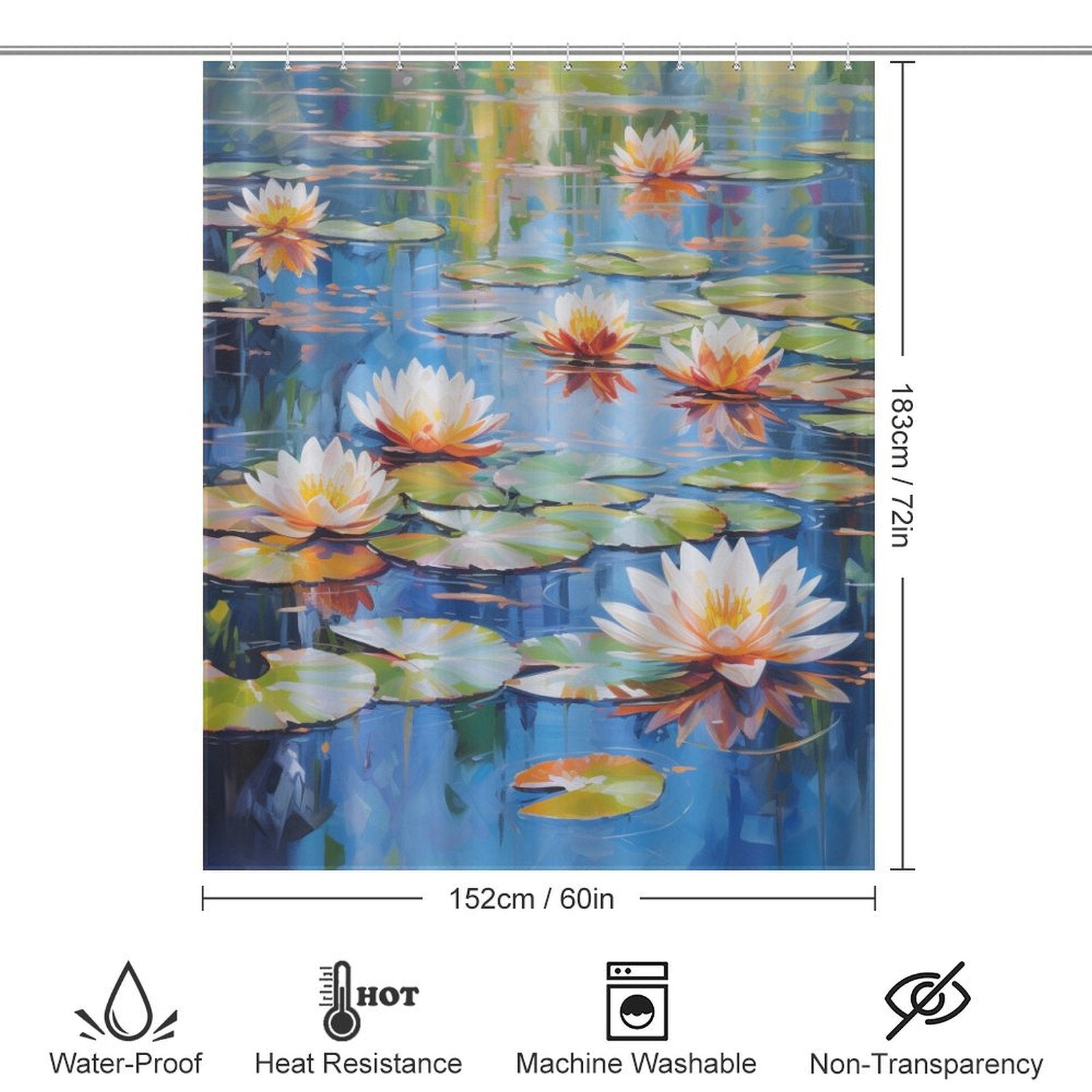 Serene Pond Lily Shower Curtain