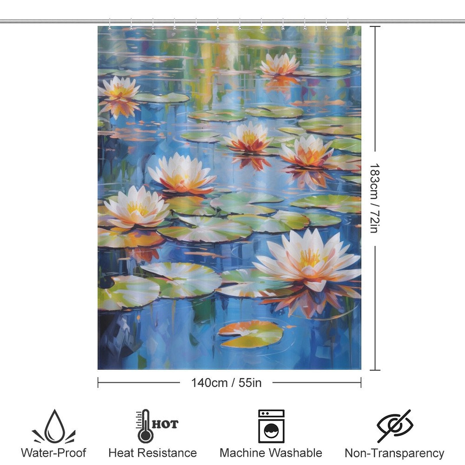 Serene Pond Lily Shower Curtain