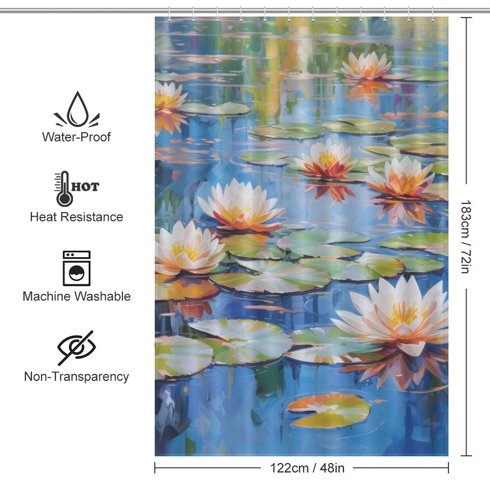 Serene Pond Lily Shower Curtain