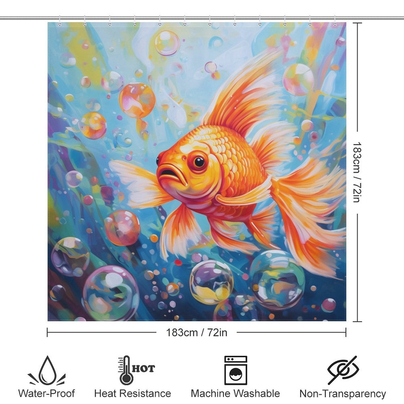 Serene Realistic Goldfish Shower Curtain