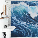 Serene Tranquility: Indigo Blue Shower Curtain