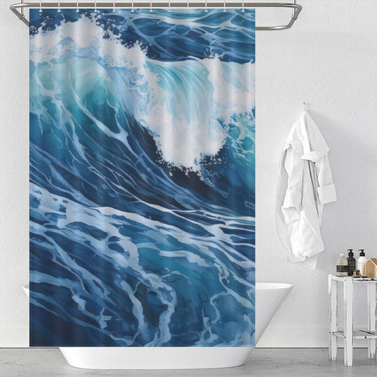 Serene Tranquility: Indigo Blue Shower Curtain