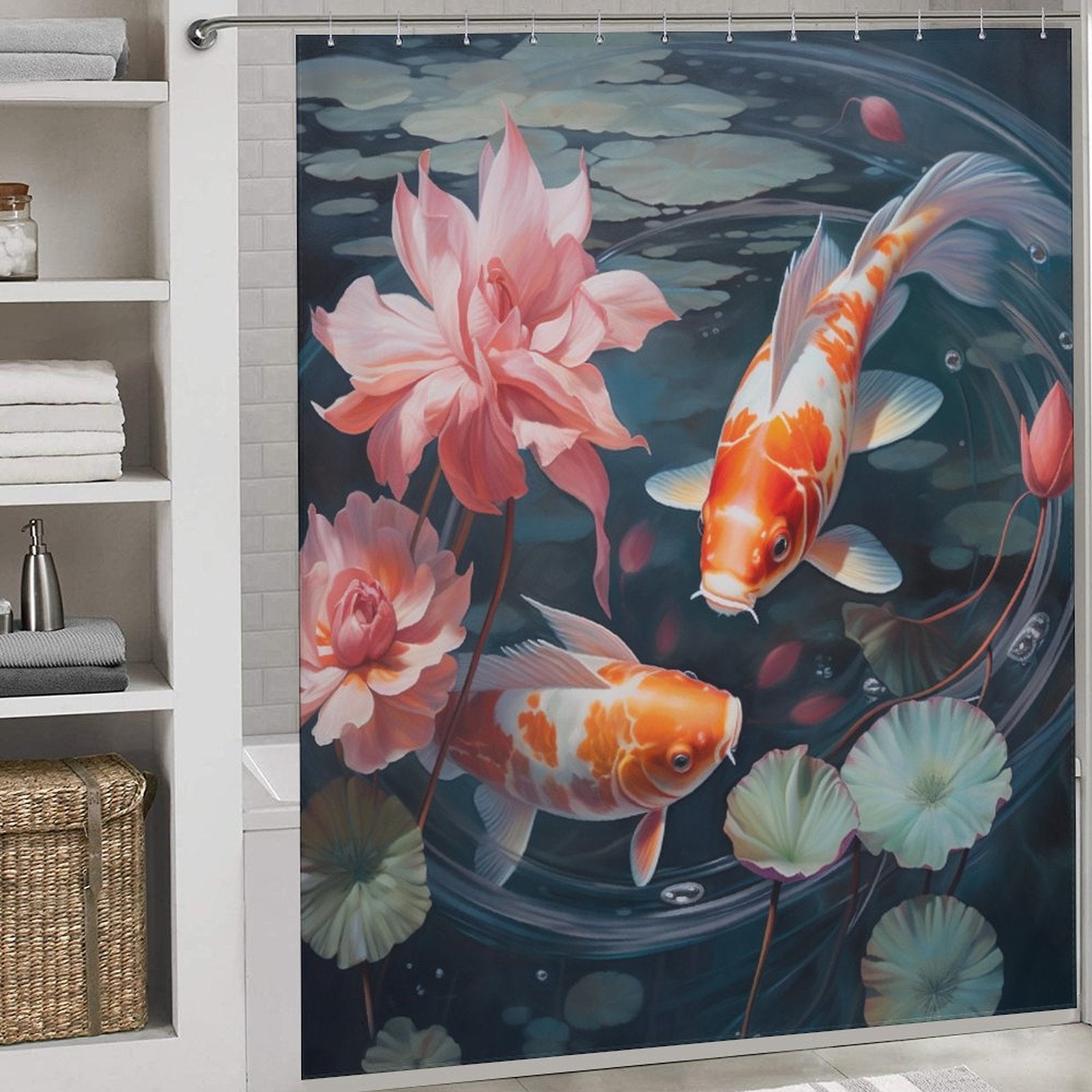 Serene goldfish shower curtain Elegance 