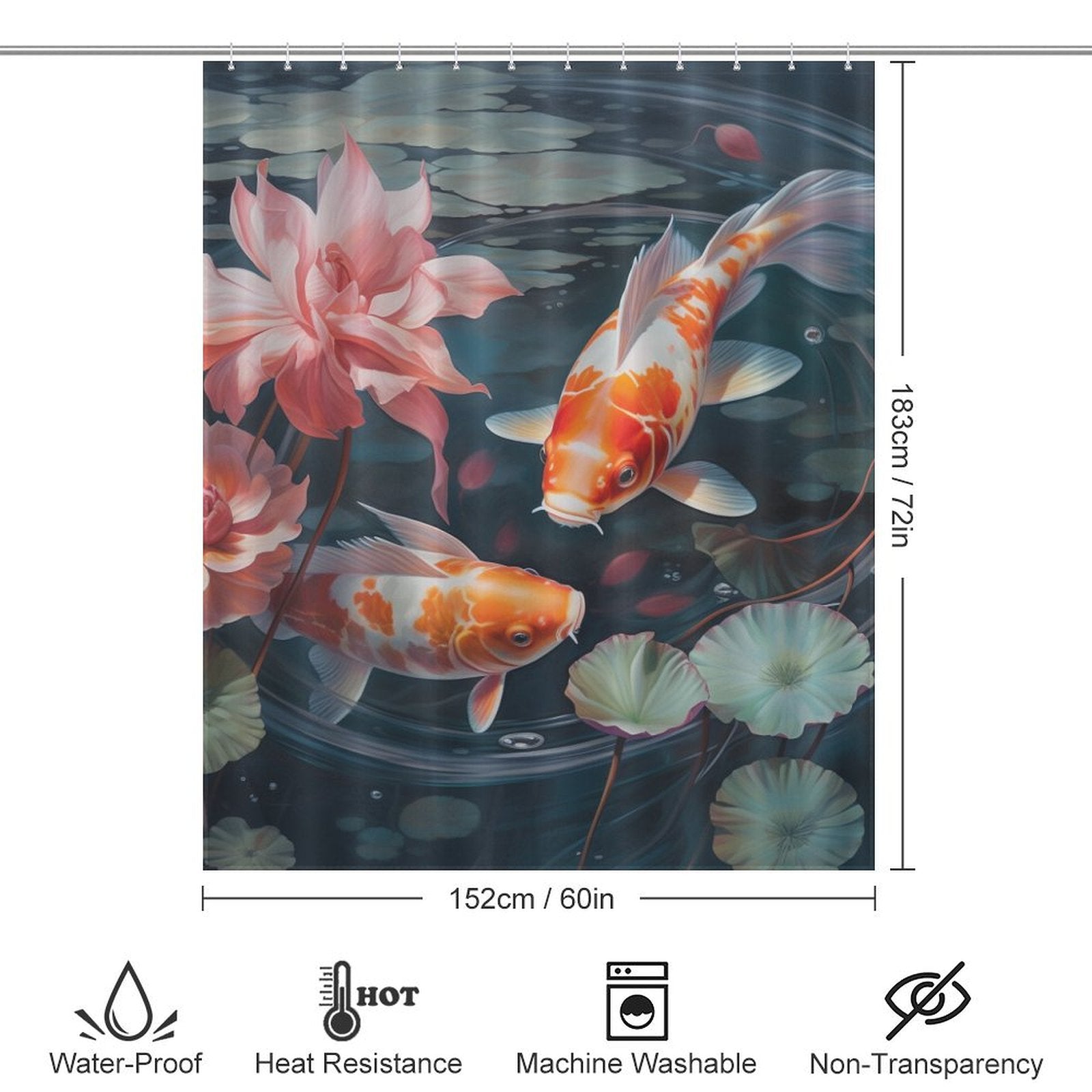 Serene goldfish shower curtain Elegance 