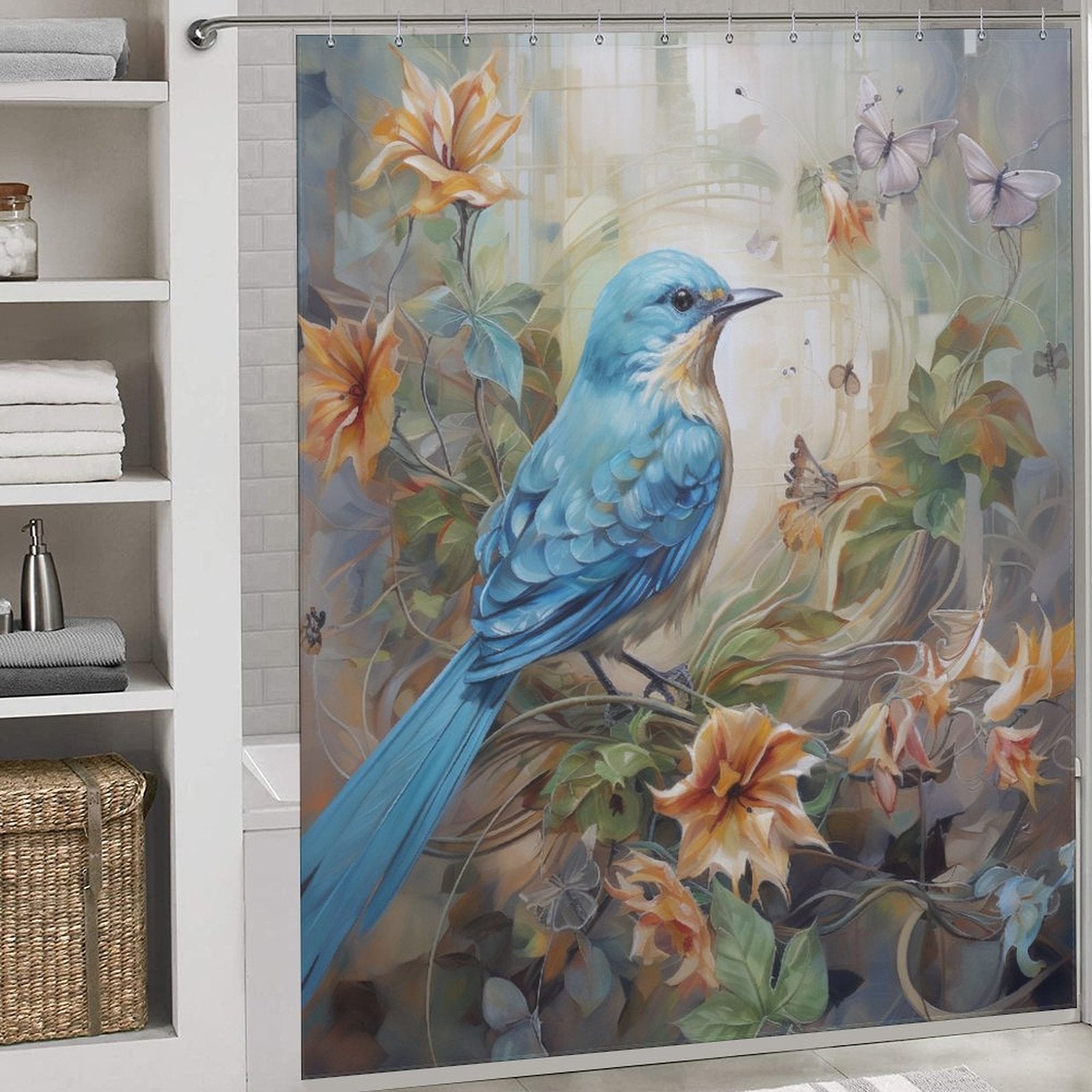 Serenity Bird Shower Curtain