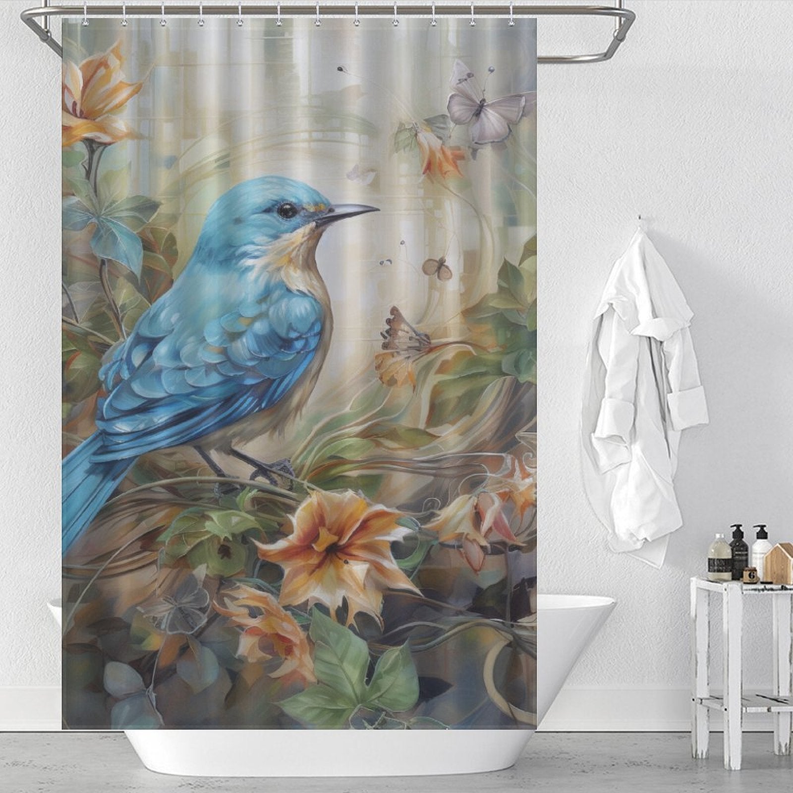 Serenity Bird Shower Curtain