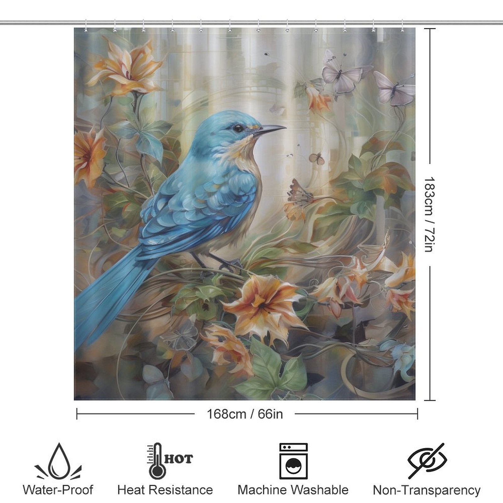 Serenity Bird Shower Curtain