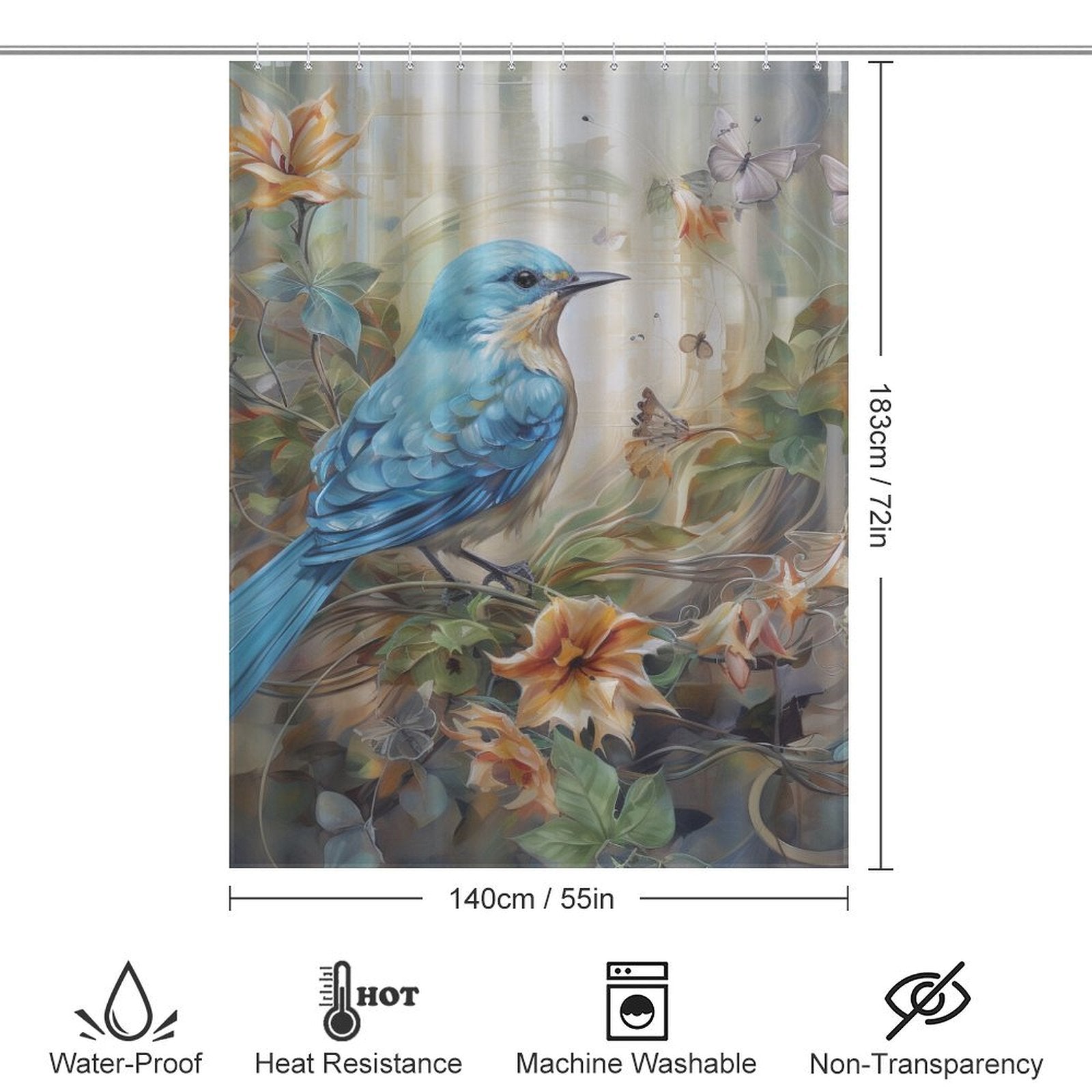 Serenity Bird Shower Curtain