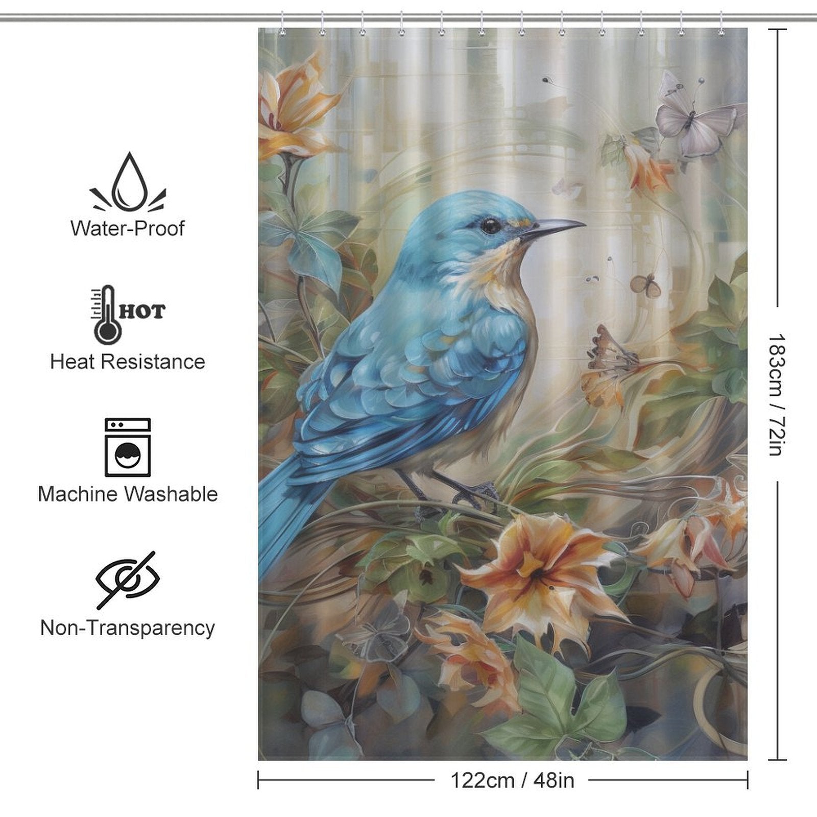 Serenity Bird Shower Curtain