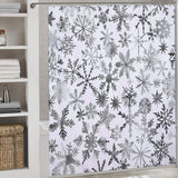 Silver Grey & White Snowflake Winter Shower Curtain