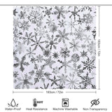 Silver Grey & White Snowflake Winter Shower Curtain