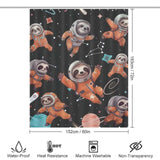 Upgrade your bathroom decor with this durable and whimsical Sloth Astronauts Shower Curtain-Cottoncat featuring astronauts in space from the brand Cotton Cat.