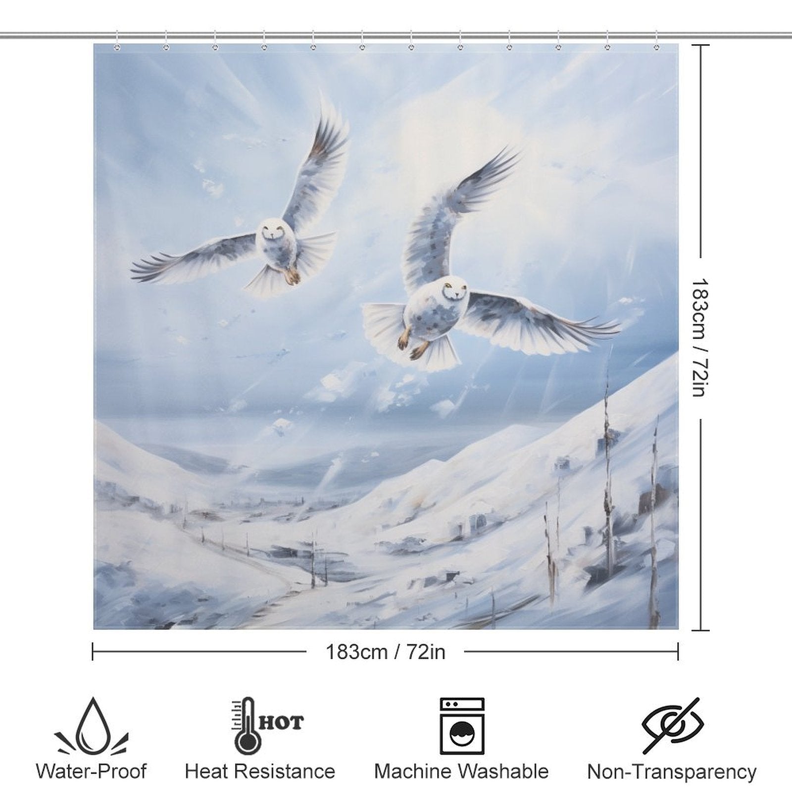 Snow Owl Shower Curtain