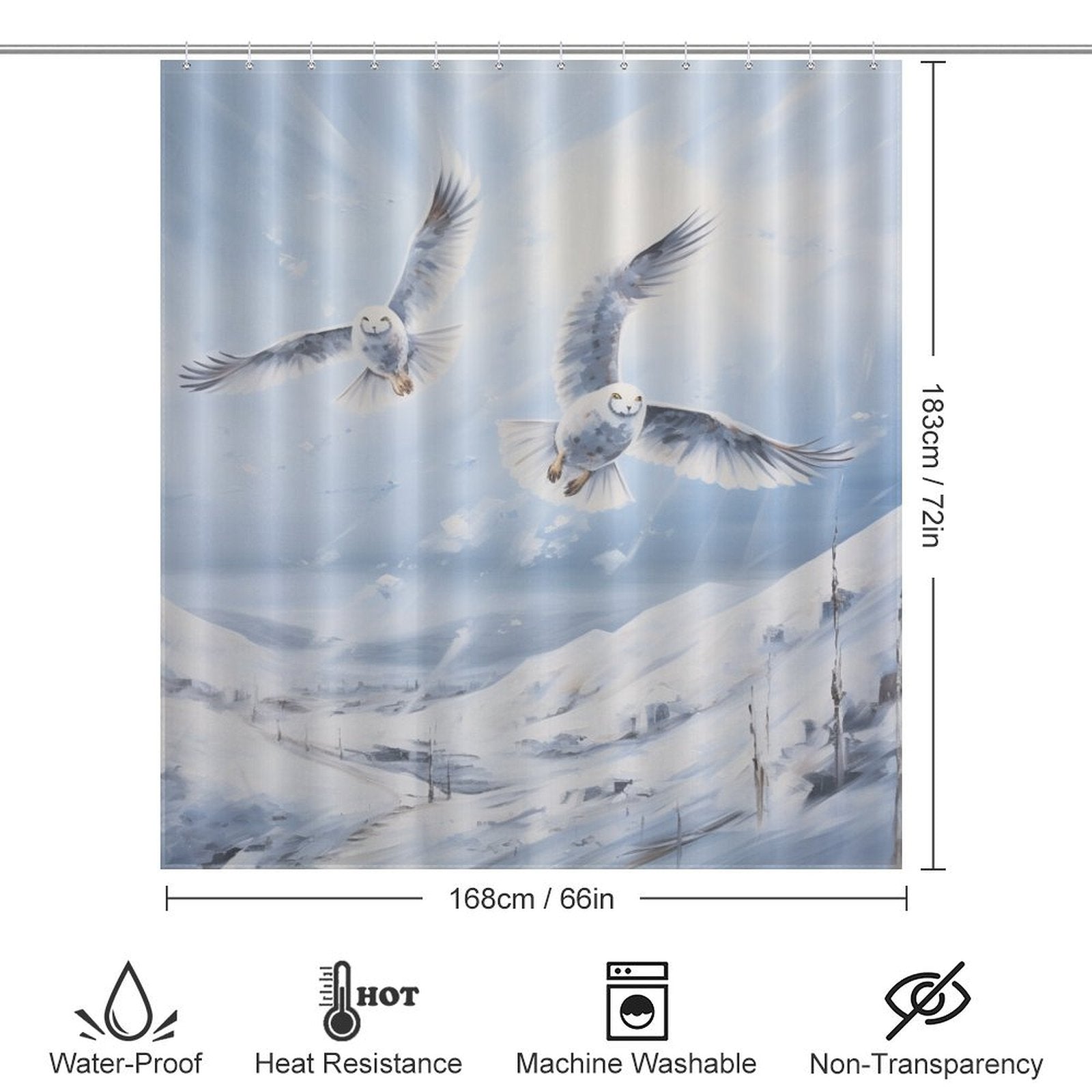 Snow Owl Shower Curtain