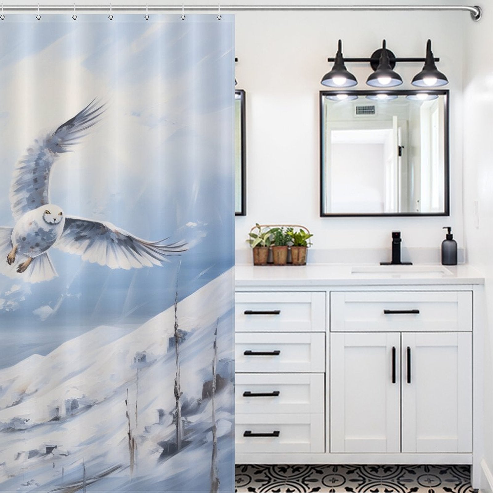 Snow Owl Shower Curtain