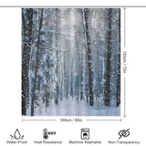 Snowing Woods in Winter Shower Curtain