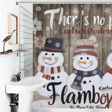 Snowman Family Winter Shower Curtain